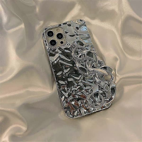 Etui kompatibelt med iPhone 13 Pro Max med kæde, pige glimmer diamant etui til kvinder