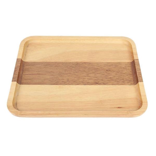 Naturligt trä rund serveringsbricka, träplatta, serveringsfat med te, vattendricksbricka
