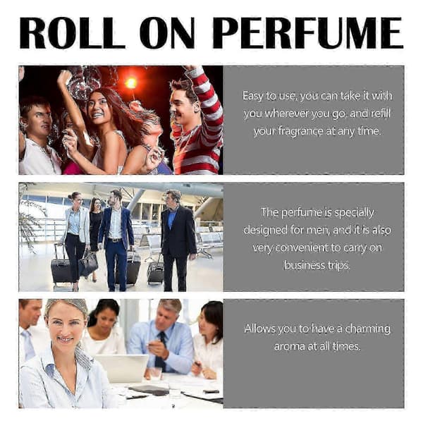 Roll-on parfume, rejsestørrelse, langvarig frisk duft med vanilje- og kokosekstrakt, 10 ml