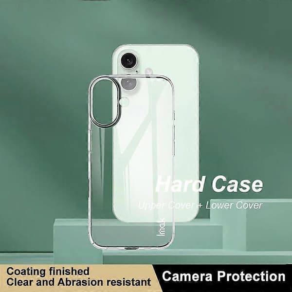 IMAK Crystal Case II Pro iPhone 16 -läpinäkyvä PC-suojakuori