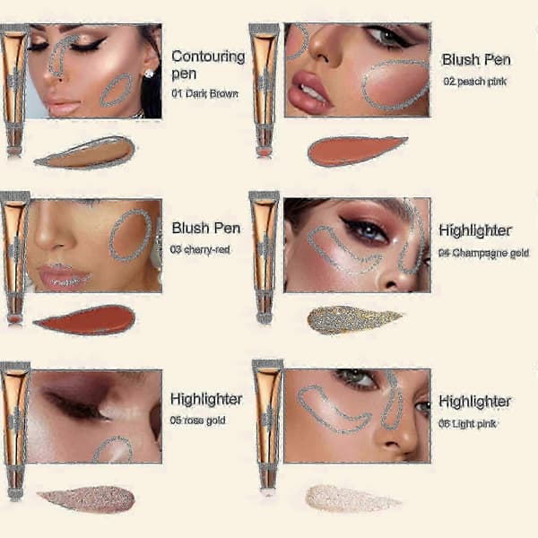 Eelhoe Multifunktionel Makeup Pen Ansigtskontur Skønhedsstift High Light Reparation Blush Multifunktionel Makeup Pen~A