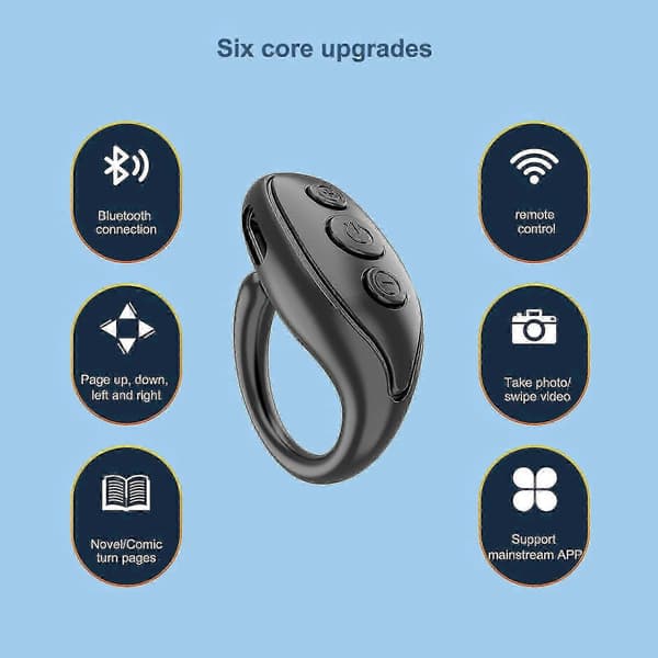 Smart Bluetooth Sidevender Fjernkontroll - Oppladbar og Slitesterk Fingertuppassistent for Elektronikk