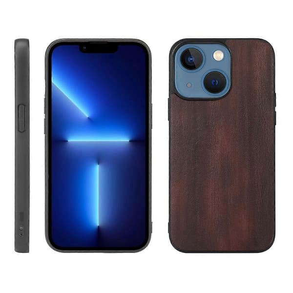 iPhone 13 keltainen lehmänkuvioinen PU-puhelinkotelo