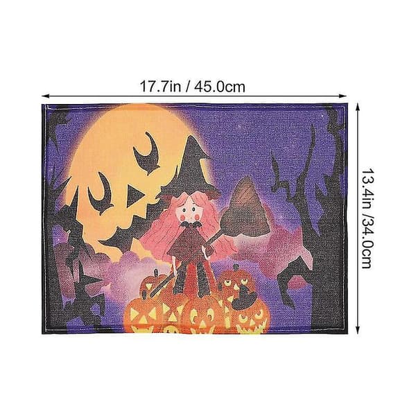 4 stk Halloween-dekkebrikker til Halloween-dekorasjoner