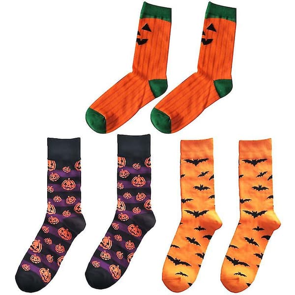 3 par Halloween-sokker til Halloween-dekorasjoner