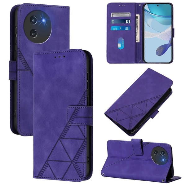 Crossbody 3D præget flip læder telefoncover (til Doogee Note 59 / Note 59 Pro)