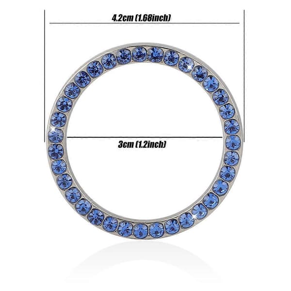 Diamant Bilmotor Start Stopp Tryckknapp Switch Skydd Ring Trim Biltillbehör (Vit)