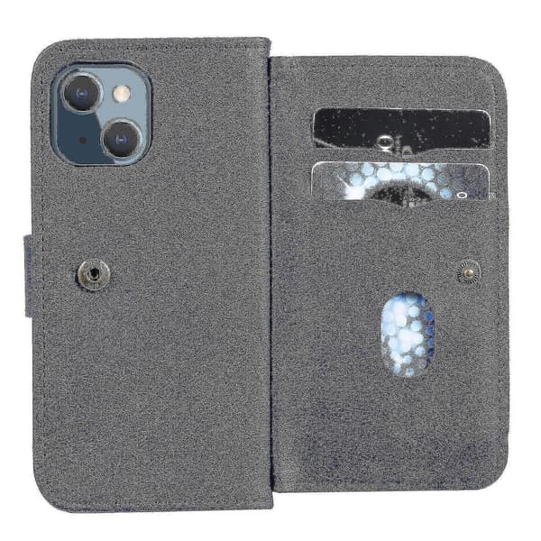iPhone 13 Mini-deksel Retro skinnlommebok Flip magnetisk deksel 10 kortholder