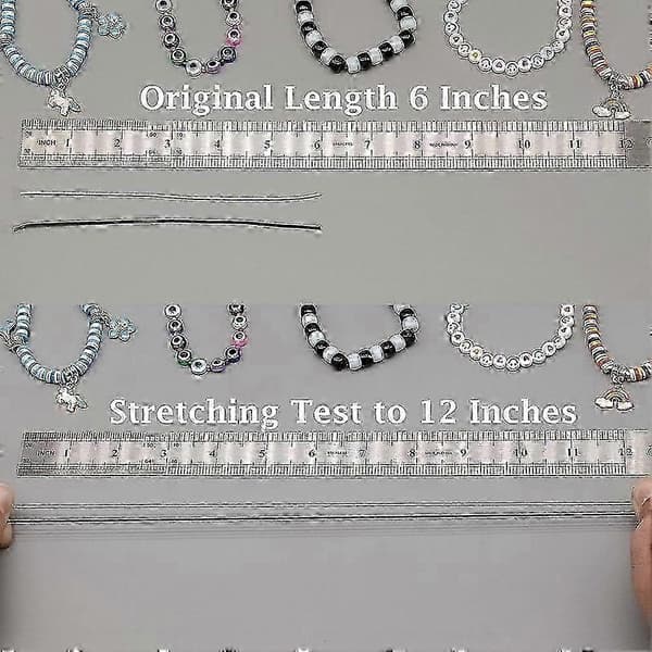 4 ruller 1 mm solid elastisk snor for armbånd- og halskjefremstilling, tøyelig smykkesnor