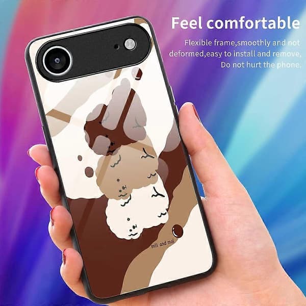 För iPhone 17 Air Fodral TPU PC Härdat Glas Mönstertryck Telefon Baksida - B0145