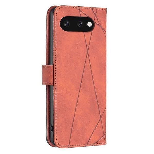 Til Google Pixel 9a etui i læder telefoncover pung stativ (brun)