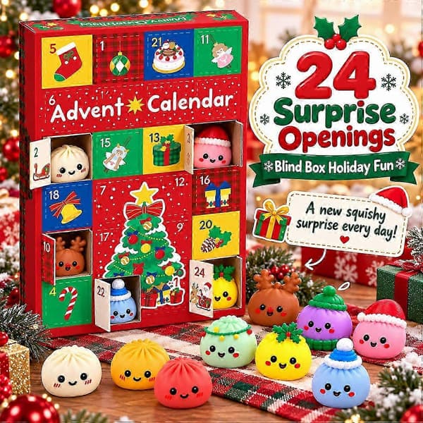 Jule-squishy-julekalender 2026, 24 stk. fidget-klemlegetøj, jule-nedtælling overraskelsesgaveæske til børn_yzad
