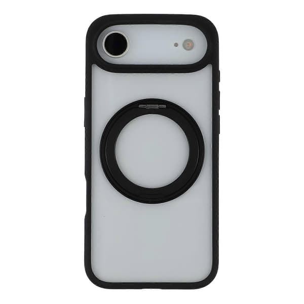 Til iPhone 17 Air Cover Ringholder Støtteben PC+TPU Telefoncover - Sort