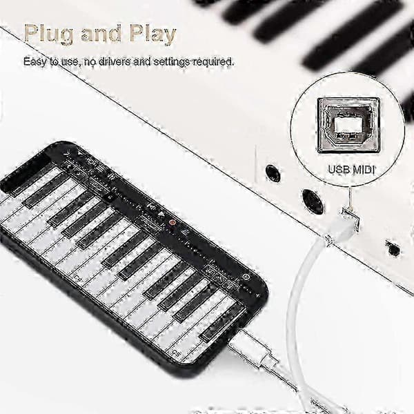 1m 8-nastainen USB-B MIDI-kaapeli