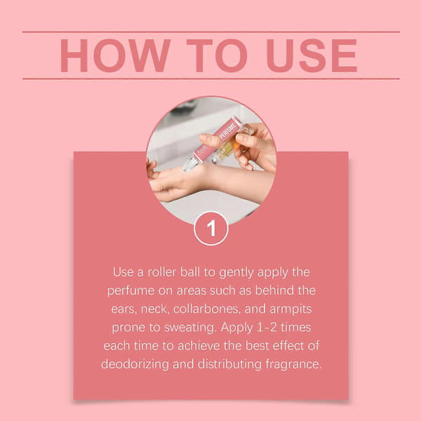 Rose Body Roll Parfym, Långvarig Naturlig Ros- & Grapefruktdoft, Roll-On Deodorantdoft, Hudvänlig Doft
