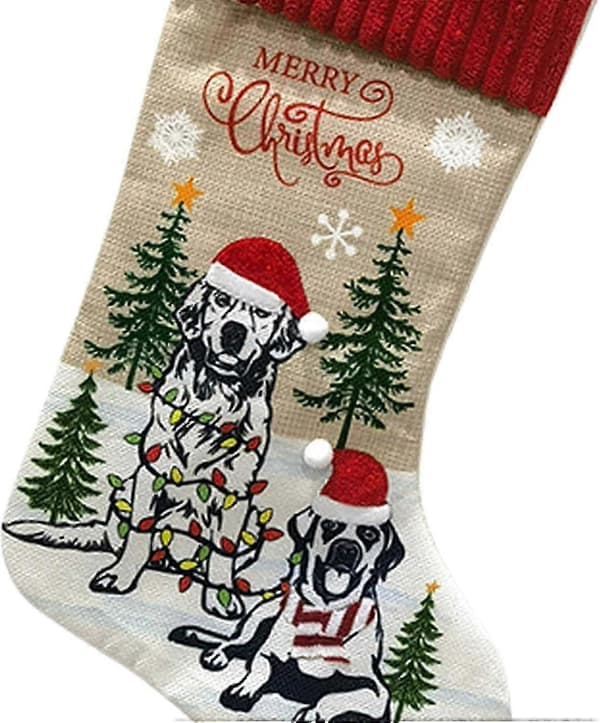 Julehundestrømper Julestrømper Snackopbevaring Sød julestrømpe til juletræ og have