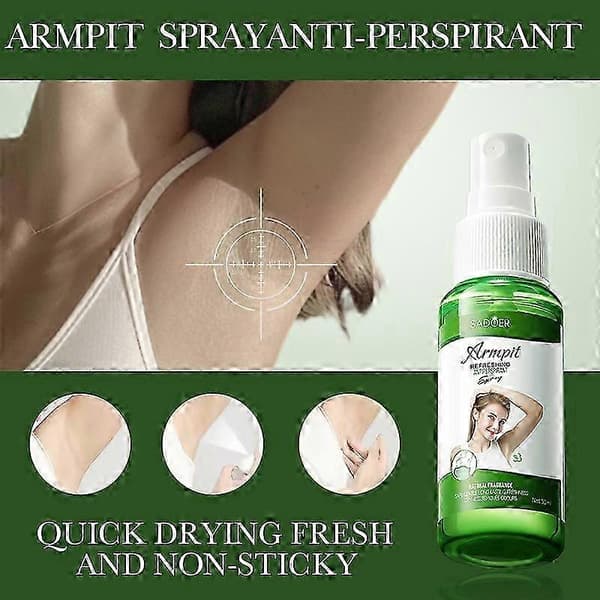 Långvarig naturlig deodorantspray för hyperhidros - Stark behandling mot överdriven svettning, 100 ml