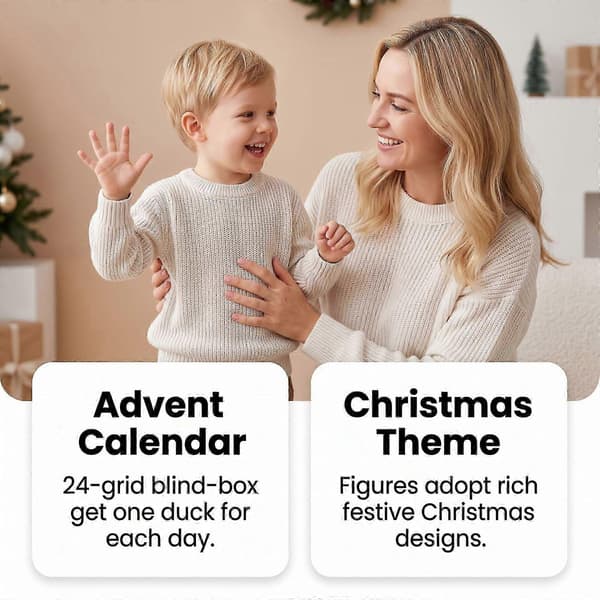 Julekalender for barn med 24 unike badeender, nedtellingssett med badeleker til jul, festlig gave til gutter og jenter JCX04
