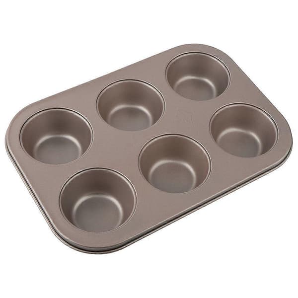 6-hulls non-stick karbonstål sjokoladekake- og muffinsbakeform
