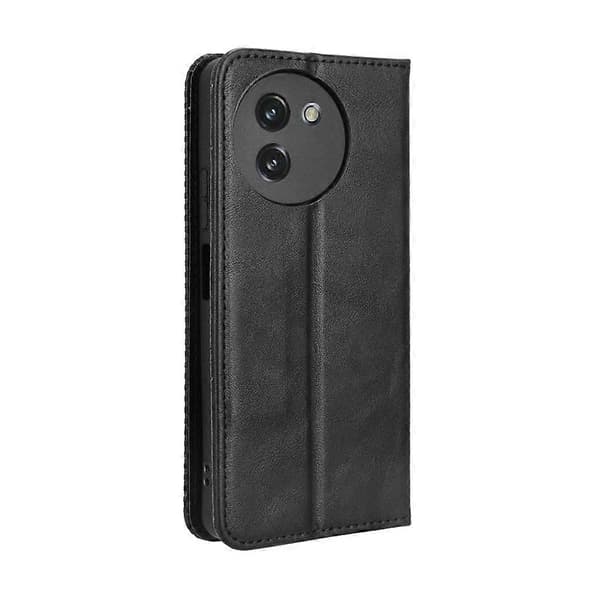 Magnetisk spænde retro tekstur læder telefoncover (sort, til Doogee Note 59 / Note 59 Pro)