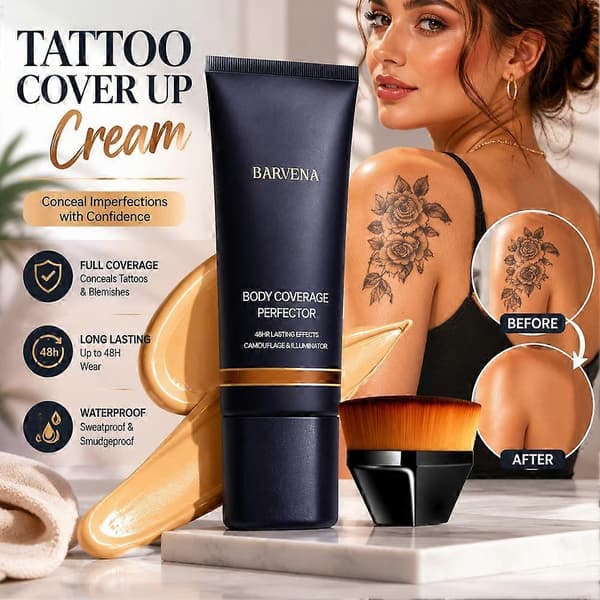 Tattoo Concealer Cream Kit Full Coverage 10 Shades Long-Lasting Formula
