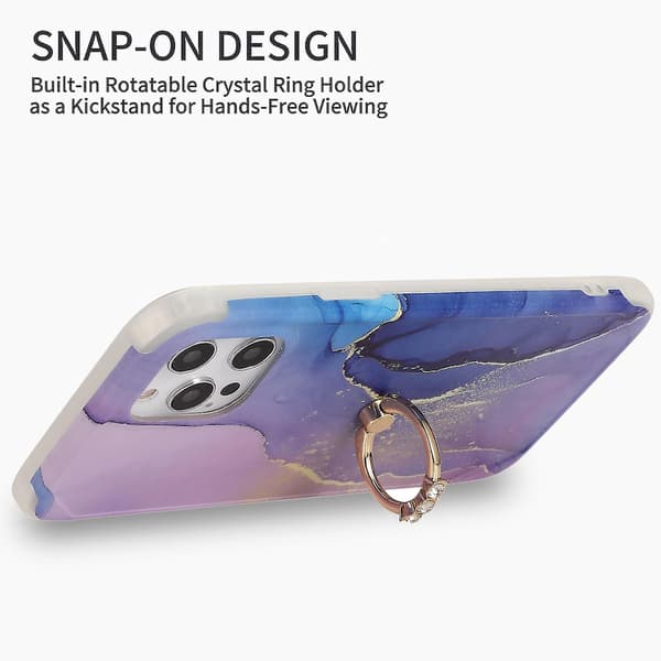 Marmor Imd Rhinestone Ringfodral för Iphone 13 Pro Max