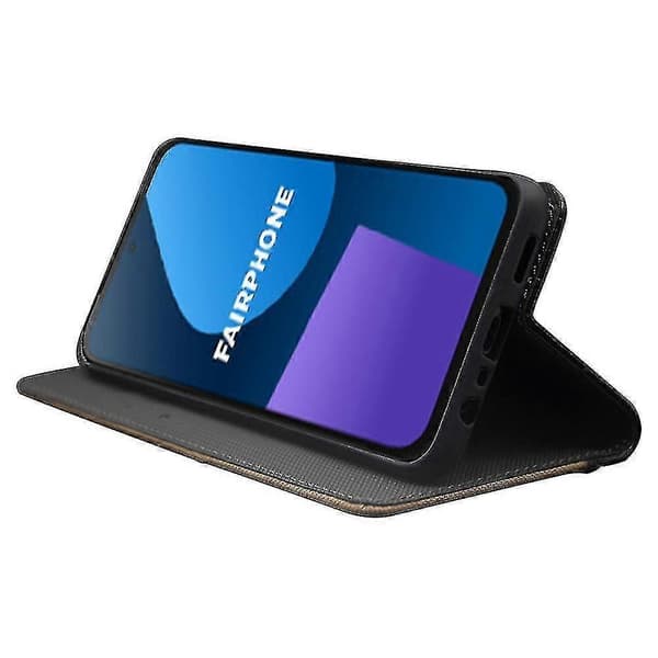 Til Fairphone 5 etui med holder PU telefoncover (grøn)