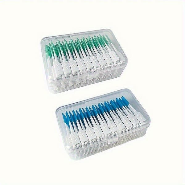 Mini-tandtrådsbyglar 100-pack, mintsmakande interdentala rengöringsstickor, formaldehydfria mjuka munvård för tänder och tandkött