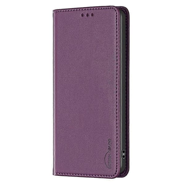 Magnetisk lædertelefoncover til iPhone 17 Pro Max (mørk lilla)