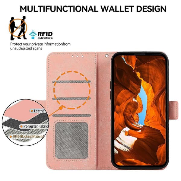ABEEL Til iPhone 17 Air Cover i PU-læder med Folio Stand og RFID-blokering