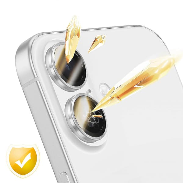 Repskydd för kameralins till iPhone 16 / 16 Plus / 17, Silver