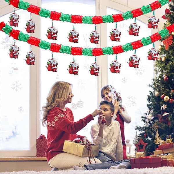 Julemandsbanner til jul, julepynt til hjemmet, hængende julepynt til julefest, nytår