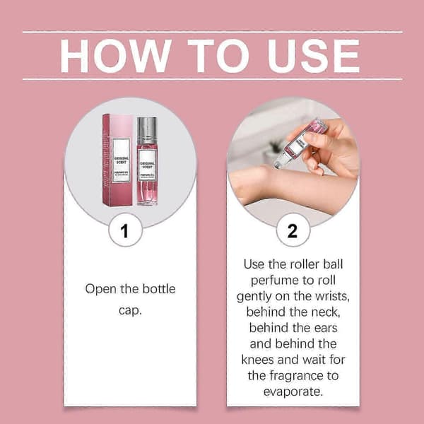 Rosa Jasmin Roll-On Parfyme, langvarig bærbar frisk duft