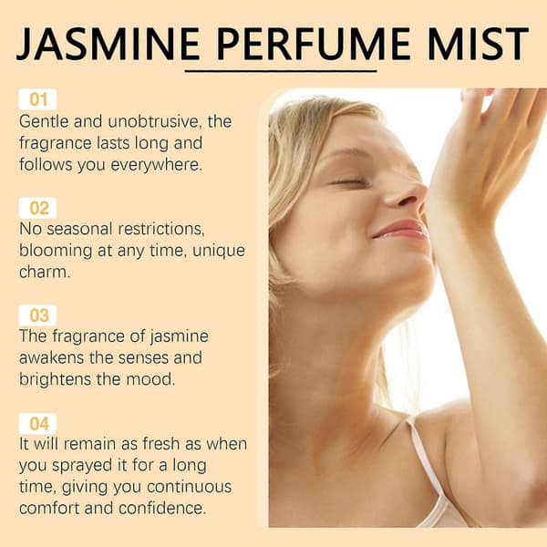 Jasmin Brasiliansk Parfume til Kvinder, Frisk Naturlig Langvarig Duft, 100ml