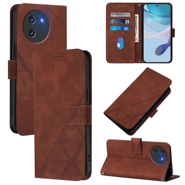 Crossbody 3D-preget flip-skinntelefonveske (for Doogee Note 59 / Note 59 Pro)