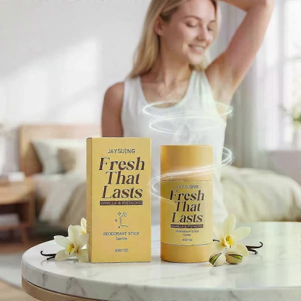 Langvarig duft Vanilje & Pistacie Deodorant Balm, 30g Ikke-klæbrig Solid Stick til Effektiv Kropslugtkontrol & Frisk Hud
