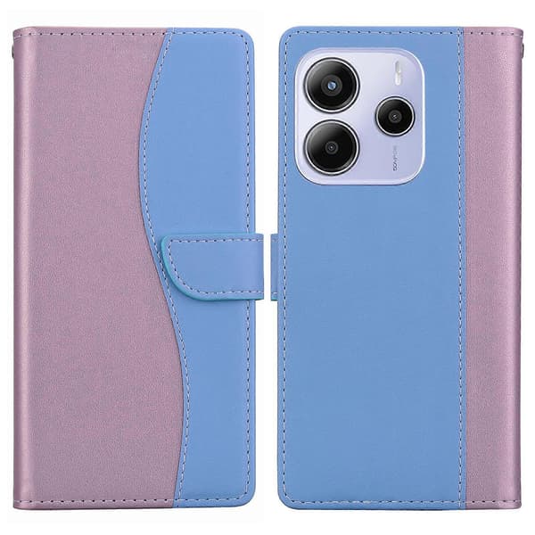 Präglat tvåfärgat läderfodral (För Redmi Note 14 5G)