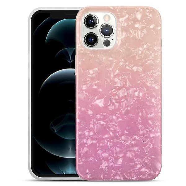 Til iPhone 13 Pro Max Gradient Farve Skal Tekstur IMD TPU Stødsikkert Etui (Gradient Orange Pink)