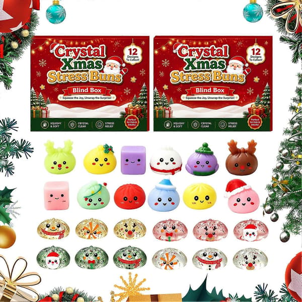 Squishy julekalender, myke TPR-fidget-leker til julefesten