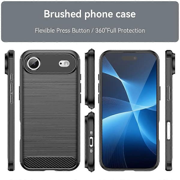 Kompatibel för iPhone 17 Air Fodral Skyddande Telefonfodral Kolfibertextur Borstad