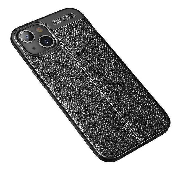 Til iPhone 13 Litchi tekstur TPU stødsikkert etui (sort)