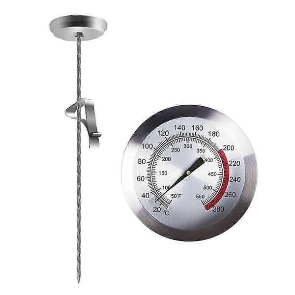 1 stk 23 cm mat- og stekt termometer grillkjøtttermometer husholdningstermometer for kjøkken hjem (sølv)