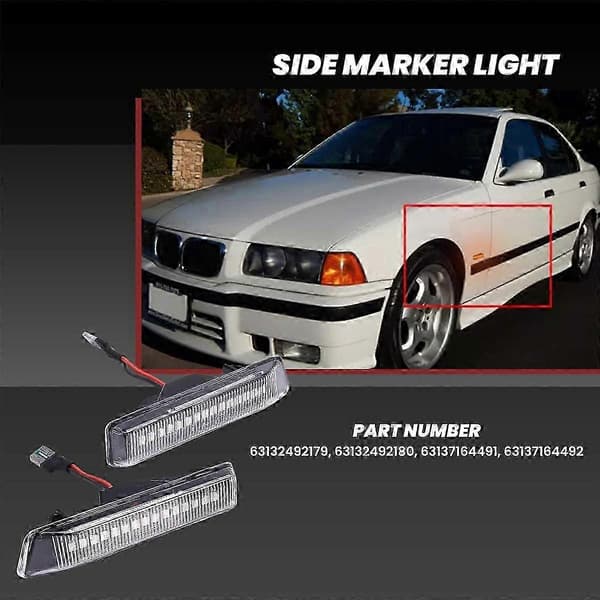 Dynamisk LED Sidomarkeringsljusindikator för 3-serie E36 och X5 E53 Kompatibel med Vissa Märken
