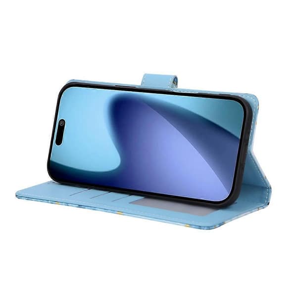 Compatible For iPhone 17 Air Case Painted Marble Pattern Leather Phone Cover With Wrist Strap