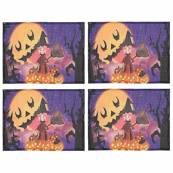 4 stk Halloween-dekkebrikker til Halloween-dekorasjoner