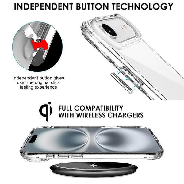 Kompatibel til iPhone 17 Air Case PC + TPU Droppsäker Transparent Telefoncover