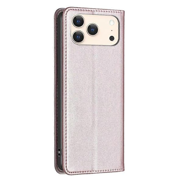 Magnetisk lædertelefoncover til iPhone 17 Pro Max (Guld)