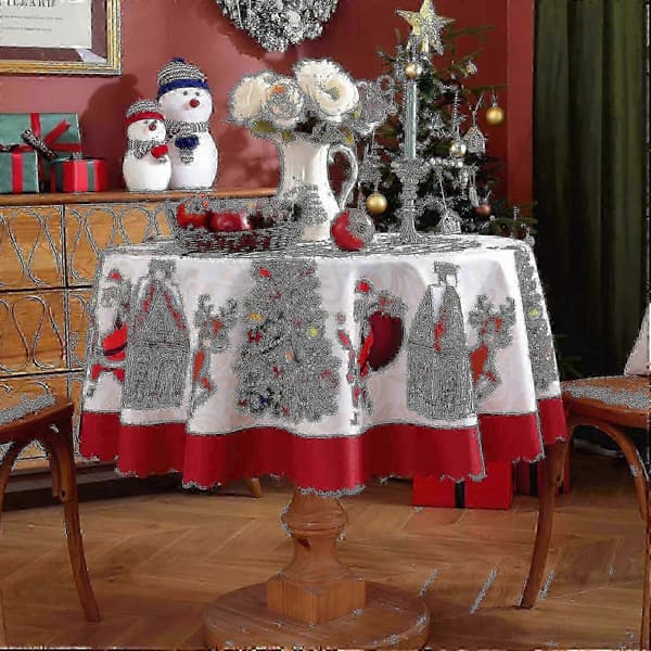 x Juledug rund juledug vaskbar juledug