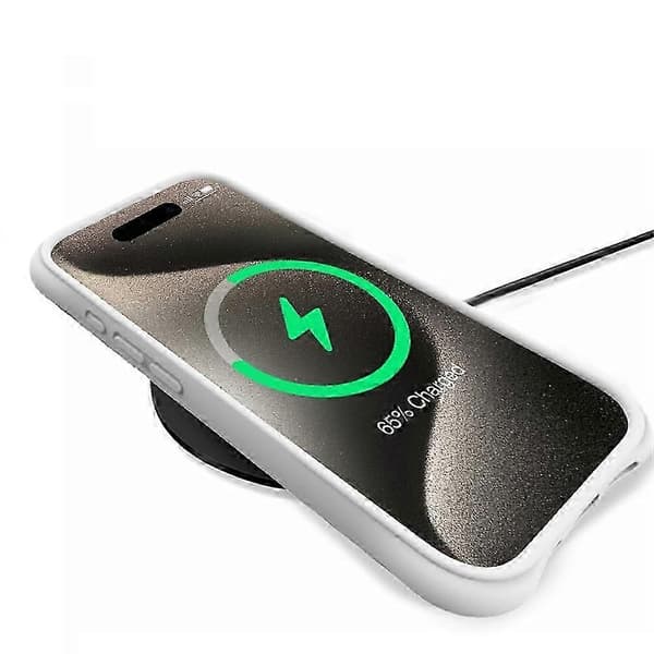 Magnetiskt skal med vågmönster för iPhone 16 Pro Max PC+Flytande silikon Telefonskal Mikrofiberfoder (Tan)