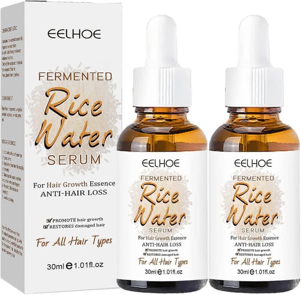2 st PurAect Fermented Rice Water Serum, Risvatten Hårväxtserum för tunt hår och håravfall, Risvatten för hårväxt, Mot håravfall, Pro A